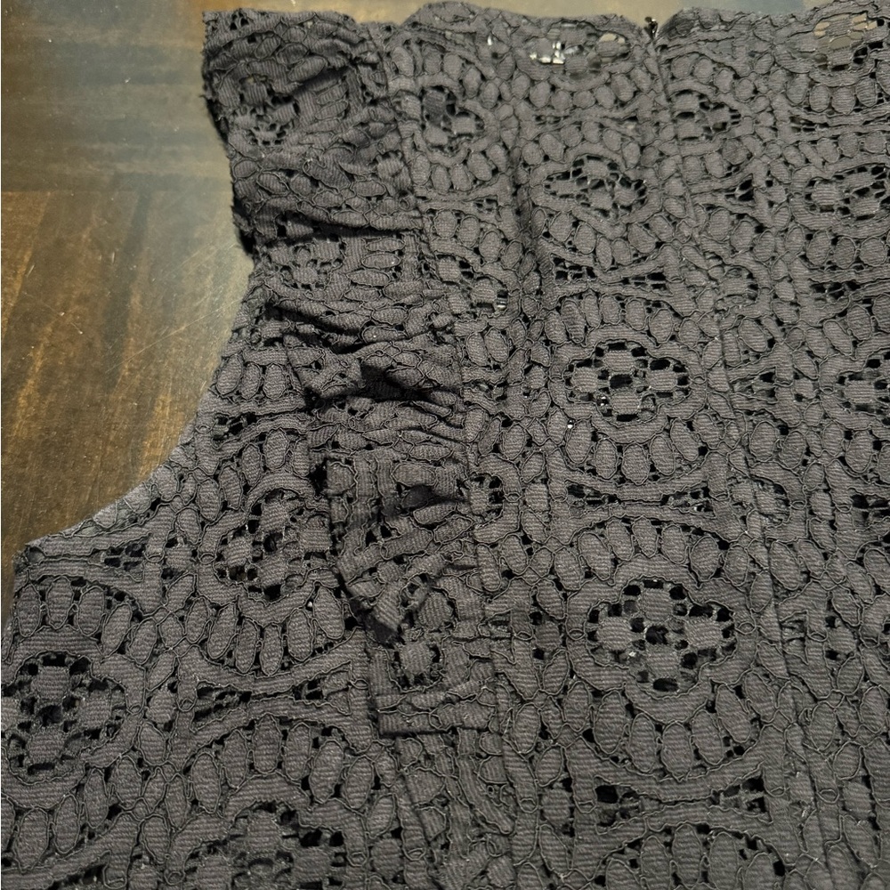 Zara Black Lace Sleeveless Top Size L - Picture 7 of 12